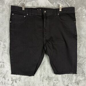 The Rail Mens Skinny Denim Shorts Black Raw Hem Size 38W TR327519YM